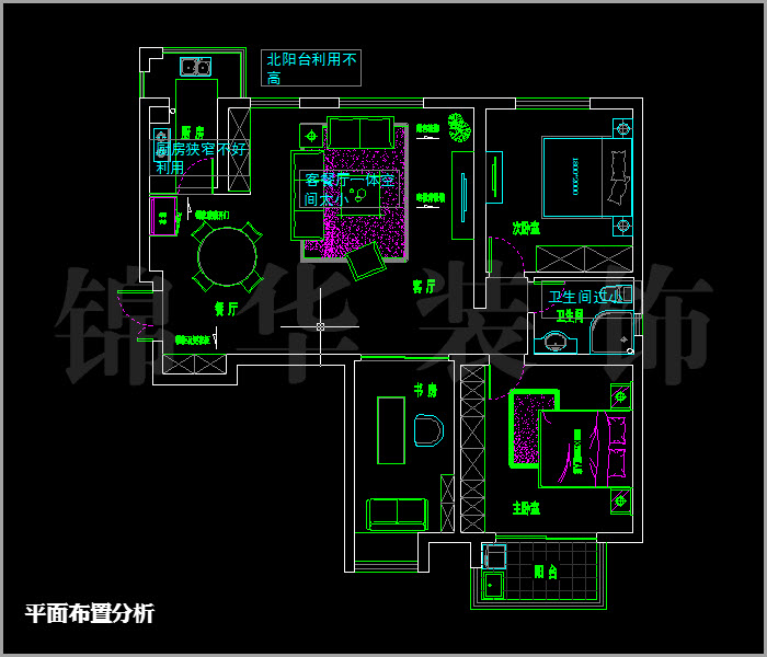 融喬中央花園三房兩廳兩衛110平米 戶型