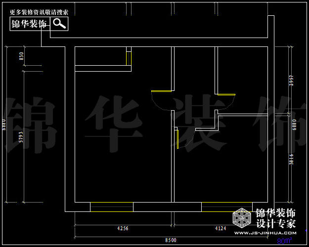 德盈國際廣場(chǎng)B3戶型80平米  戶型