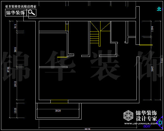 德盈國際廣場(chǎng)B3戶型80平米  戶型